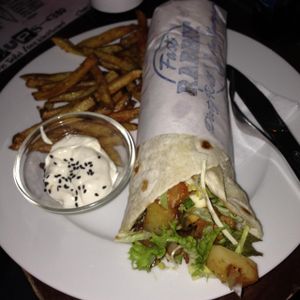 Dirty roll with fries and mayo. at Fast Rabbit Fast Food in Berlin