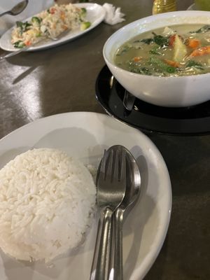 vegan green curry (only vegetables )  at Moonlight in Koh Samui