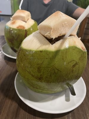 fresh big coconut   at Moonlight in Koh Samui