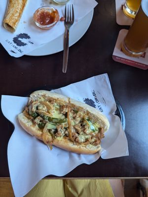 Philly cheez steak at 19:77 - VEGAN:DINER+BAR, Home of RAMONES MUSEUM in Berlin
