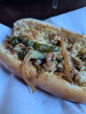 Philly cheez steak at 19:77 - VEGAN:DINER+BAR, Home of RAMONES MUSEUM in Berlin