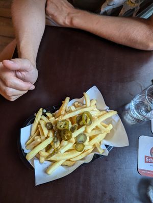 Jalapeno cheez fries at 19:77 - VEGAN:DINER+BAR, Home of RAMONES MUSEUM in Berlin