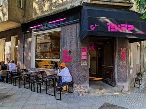 Outside of 19:77 - VEGAN:DINER+BAR, Home of RAMONES MUSEUM at 19:77 - VEGAN:DINER+BAR, Home of RAMONES MUSEUM in Berlin