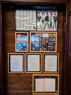 Punk rock memorabilia on display at 19:77 at 19:77 - VEGAN:DINER+BAR, Home of RAMONES MUSEUM in Berlin