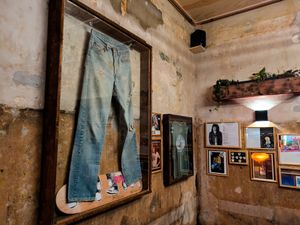 Punk rock memorabilia on display at 19:77 at 19:77 - VEGAN:DINER+BAR, Home of RAMONES MUSEUM in Berlin
