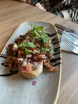 Vegan bruschetta   at Bistro 8 in Blackwood