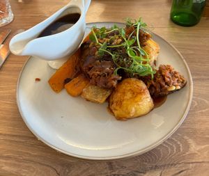 Vegan vegetable seeded roast at Bistro 8 in Blackwood
