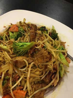 Vegan Creamy Curry Noodles with Tofu at Number One Noodle in Fredericton