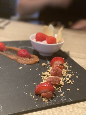stawberry dessert  at Waanzinnig Tilburg in Tilburg