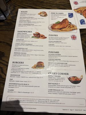 menu  at The Royal Oak   in Ottawa
