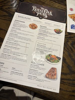 menu  at The Royal Oak   in Ottawa