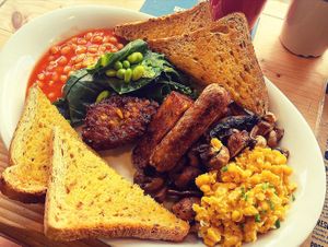 Vegan boss breakfast  at Boston Tea Party in Salisbury
