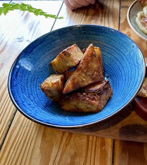 Pile of hash browns  at Boston Tea Party in Salisbury