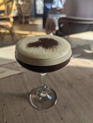 Mushroom martini at Riverhouse Restaurant in Richmond Upon Thames