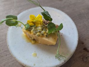 Passion fruit parfait at Riverhouse Restaurant in Richmond Upon Thames