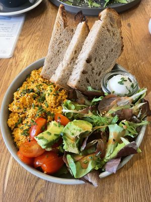 Tofu scramble bowl (12€)  at Bertis in Karlsruhe