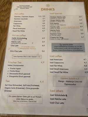 Hot drinks   at Bertis in Karlsruhe