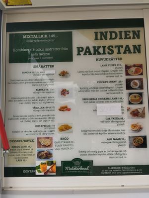 India-Pakistan menu at Uppsala Matmarknad in Uppsala