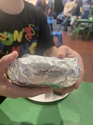 Vegan labeled burrito   at Tacos De Mexico in Morro Bay