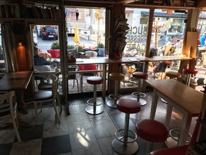View from inside at Books & Cafe in Oberstaufen