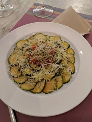 Vegan parpaccio at New Vita Restaurant in Sabadell