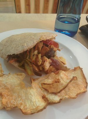 Smoked tofu pita at New Vita Restaurant in Sabadell