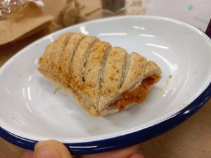 Mexican bean roll at Brown & Green - Crystal Palace National Sports Centre in South East London