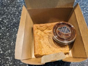 Peanut butter brownie at Plant Based Coneys in Ypsilanti