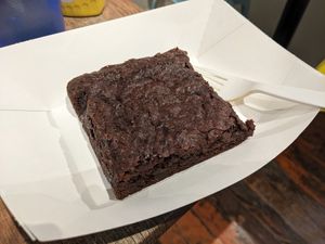 Chocolate brownie at Plant Based Coneys in Ypsilanti