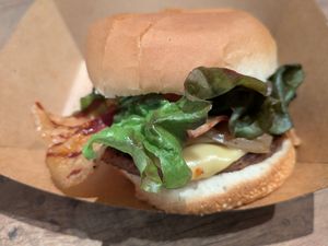 Smokehouse burger at Plant Based Coneys in Ypsilanti