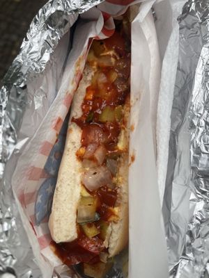 Brazil with vegan sausage  at Hot Dog Soup in Berlin