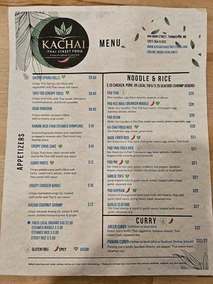 MENU at Ka Chai in Thomaston