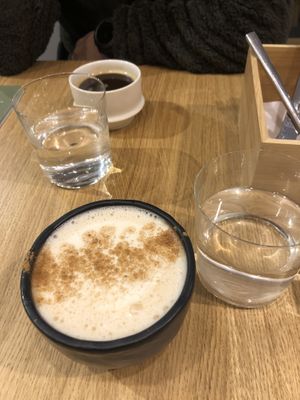 Chai Latte and americano   at Café marais in Konstanz