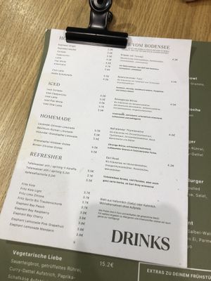 Drinks Menu   at Café marais in Konstanz
