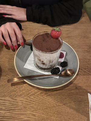 Vegan tiramisu made by request  at Fresco Italian Cuisine in Garmisch-partenkirchen