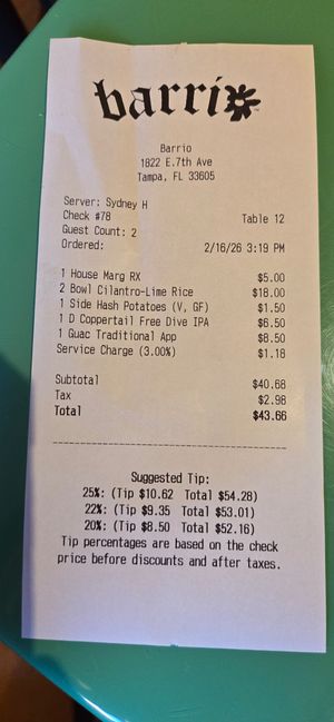  at Barrio Tacos Tampa in Tampa