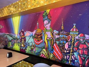 Trippy decor   at Konga Burger - Campo Bello in Chihuahua