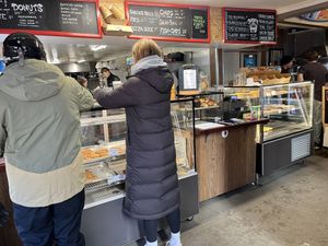 Hearty burger and soup   at Avalanche Café in Thredbo