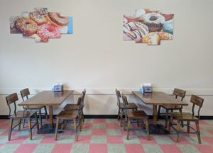 seating at Donut King in Beaverton