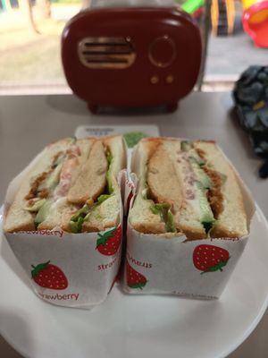 I had this sandwich with fries. 40rmb well worth it. at XinAn Vegan - 心安素食 in Guangzhou