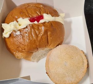 Devonshire split and mince pie at Grace's Bakery in Ryde