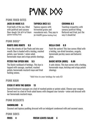 PUNK DOG , brazilian kitchen serving an all day menu from 12.00-20.00 at SUBCULT in Amsterdam
