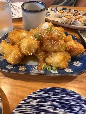 Cauliflower pop + tea  at Jin Sushi & Ramen in Saco