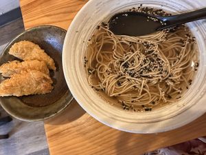 Veggie Ramen + veggie tempura   at Jin Sushi & Ramen in Saco