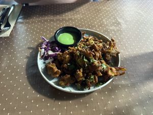 Onion pakora  at Tinge of Turmeric in Tenerife
