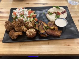 Vegan mix grill at Lava Shawarma - W 23rd in New York City