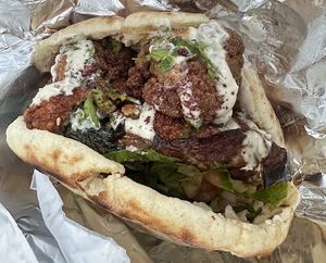 Vegan Arabic sandwich  at Lava Shawarma - W 23rd in New York City