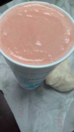 "Blimey limey" smoothie (I don't make up the names) at Tropical Smoothie Cafe in Palm Coast