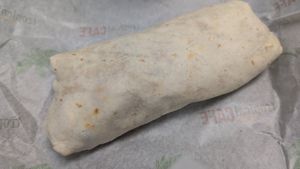 Hummus veggie wrap (no cheese, no ranch) at Tropical Smoothie Cafe in Palm Coast