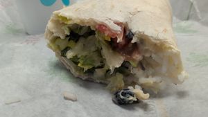 Hummus veggie wrap (no cheese, no ranch) at Tropical Smoothie Cafe in Palm Coast